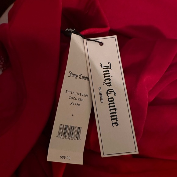Juicy Couture Matching Velour Rhinestone Tracksuit New With Tags in Red - Picture 8 of 8